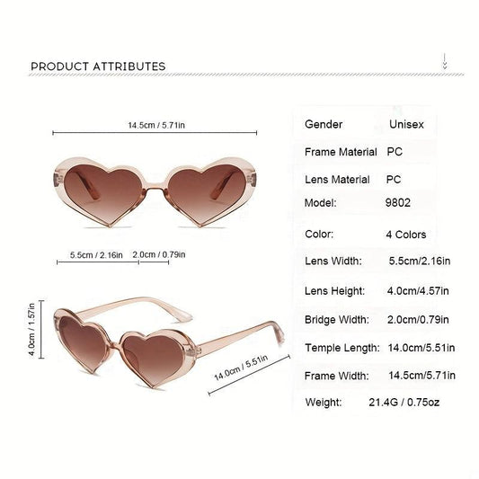 Y2K Heart Sunglasses Candy Jelly Glasses UV400