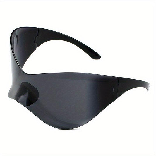 Y2K Wrap Around Sunglasses Futuristic Shield Eyewear UV400