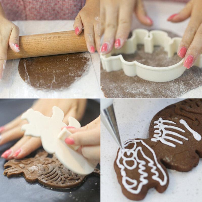 3pcs Dino Cookie Cutters Candy Molds Biscuit Chocolate Cake Decorating Baking