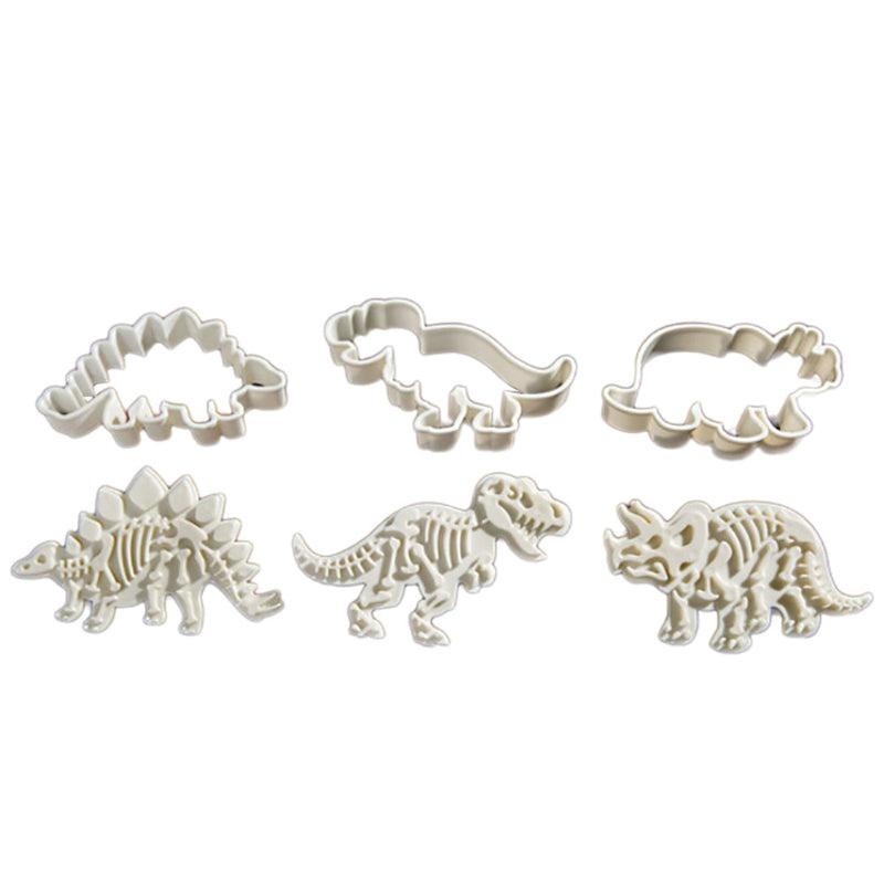 3pcs Dino Cookie Cutters Candy Molds Biscuit Chocolate Cake Decorating Baking