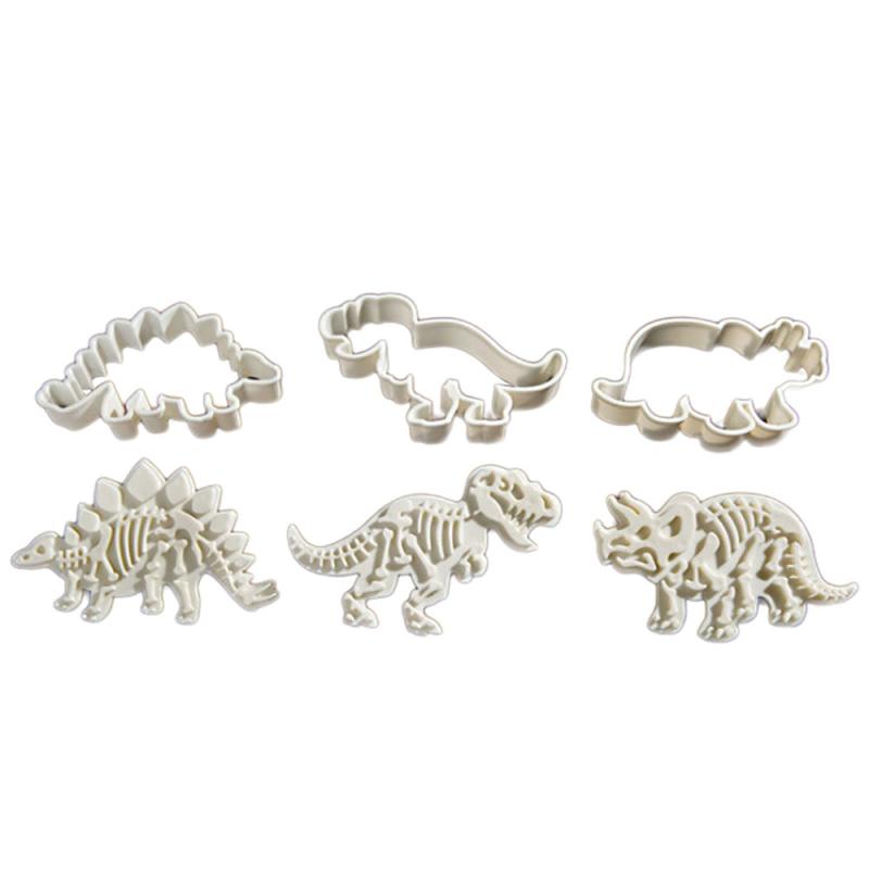 3pcs Dino Cookie Cutters Candy Molds Biscuit Chocolate Cake Decorating Baking
