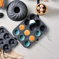 12pcs Silicone Baking Cups Reusable Cupcake Liners Set Of 12 Cake Molds