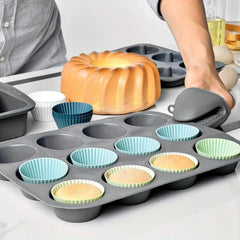 12pcs Silicone Baking Cups Reusable Cupcake Liners Set Of 12 Cake Molds