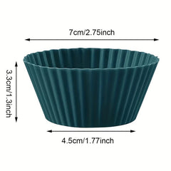 12pcs Silicone Baking Cups Reusable Cupcake Liners Set Of 12 Cake Molds
