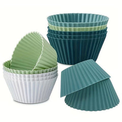 12pcs Silicone Baking Cups Reusable Cupcake Liners Set Of 12 Cake Molds