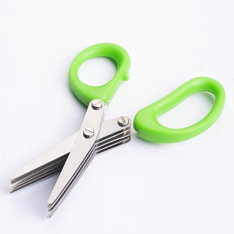 5-Layer Stainless Steel Kitchen Shears for Chopping Onions, Vegetables, Herbs