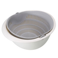 Double Layer Drain Basket Rotatable Strainer Household Colander