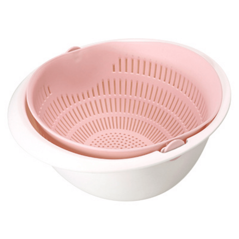 Double Layer Drain Basket Rotatable Strainer Household Colander