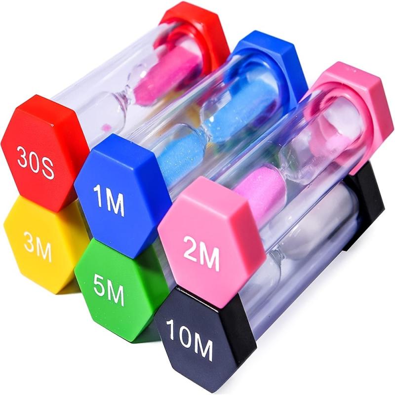6pcs Colorful Sand Timers Set - 30sec 1min 2mins 3 5 10mins
