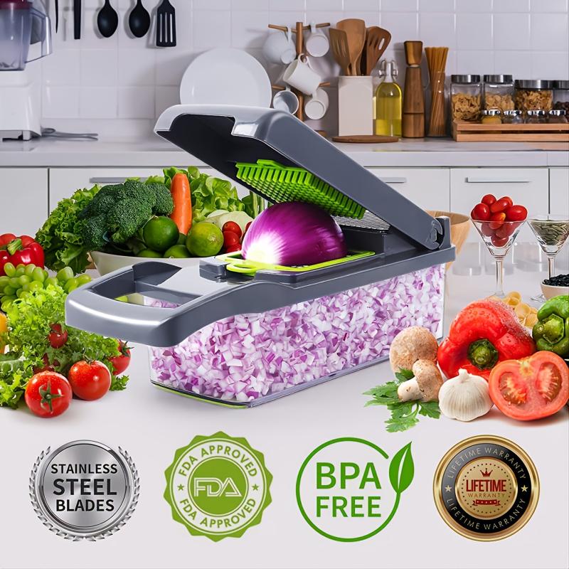 13in1 Vegetable Chopper Multifunctional Food Slicer Manual Grater Cutter