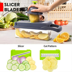 13in1 Vegetable Chopper Multifunctional Food Slicer Manual Grater Cutter