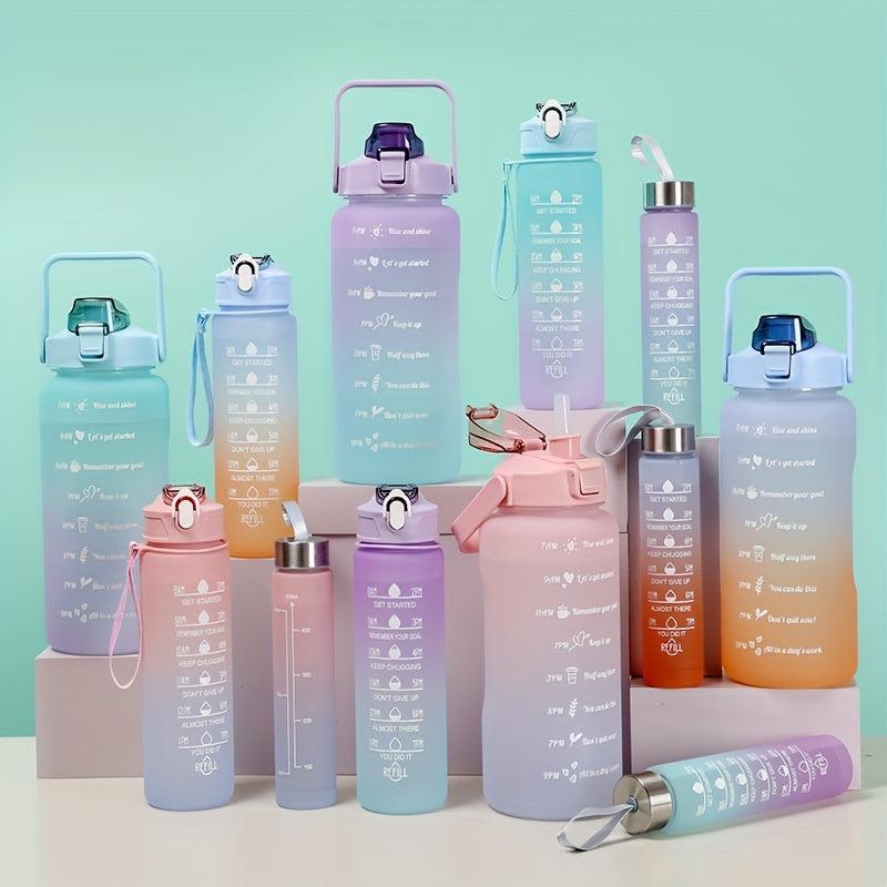 3pc Gradient Plastic Water Bottle for Fitness & Sports BPA Free Leakproof