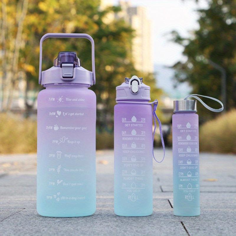 3pc Gradient Plastic Water Bottle for Fitness & Sports BPA Free Leakproof