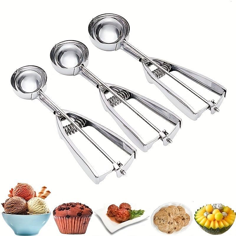 Stainless Steel Ice Cream Scoop - Perfect for Ice Cream, Fruit - 3 Sizes
