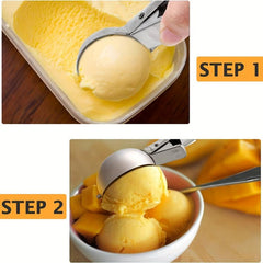 Stainless Steel Ice Cream Spoon Set - Creative Rebound Ball Digger