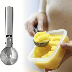 Stainless Steel Ice Cream Spoon Set - Creative Rebound Ball Digger