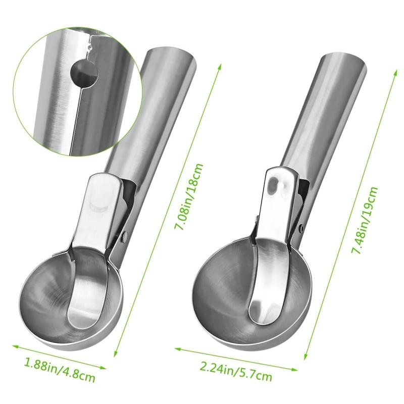Stainless Steel Ice Cream Spoon Set - Creative Rebound Ball Digger