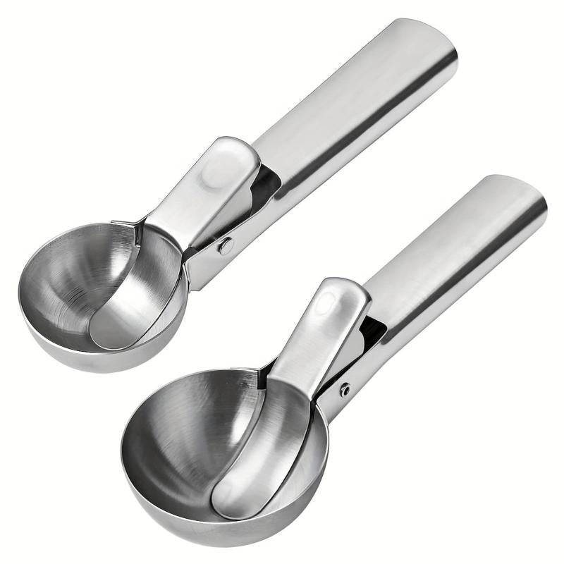 Stainless Steel Ice Cream Spoon Set - Creative Rebound Ball Digger