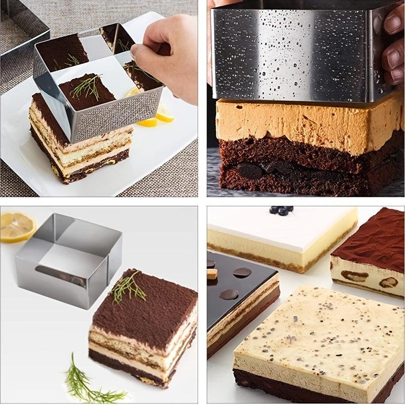 3pcs Square Stainless Steel Mousse Cake Mold Baking Mold