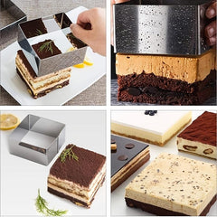 3pcs Square Stainless Steel Mousse Cake Mold Baking Mold
