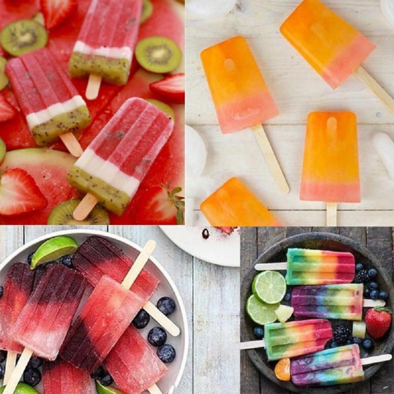 50/100 Handcrafted Wooden Ice Cream Popsicle Sticks and Spoons for DIY Cakes