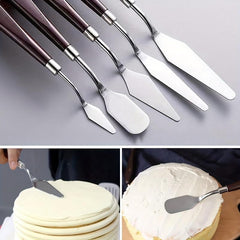 5pcs Stainless Steel Cake Cream Scraper Set for Icing Pastry and Decoration