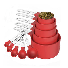 Stainless Steel Measuring Cups And Spoons Set - 10 Pieces
