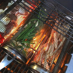 Stainless Steel Round BBQ Cage for Grilling Veggies & Fruits