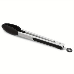 3pcs Kitchen Tongs Silicone Tips Stainless Steel BBQ Cooking Grilling Locking