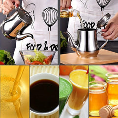 24oz Stainless Steel Pot Filter Mesh Kitchen Seasoning Soy Sauce Sushi Tool