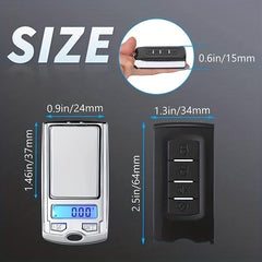 Digital Pocket Scale 100g 200g Capacity 0.01g Precision Jewelry Herbs