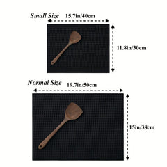 Plaid Dish Drying Mat Soft Microfiber Absorbent Non Slip Coffee Machine Mat
