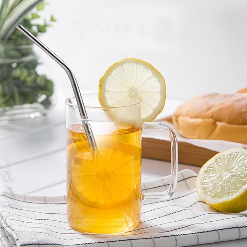 8pcs Stainless Steel Straws Set with Cleaning Brushes and Bag