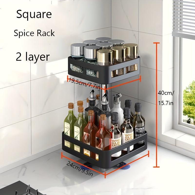 1pc Turntable Organizer Spice Spinner Rotating Seasoning Rack Holder