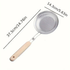 Stainless Steel Colander with Wooden Handle - Kitchen Essential