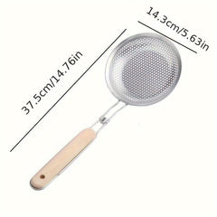 Stainless Steel Colander with Wooden Handle - Kitchen Essential