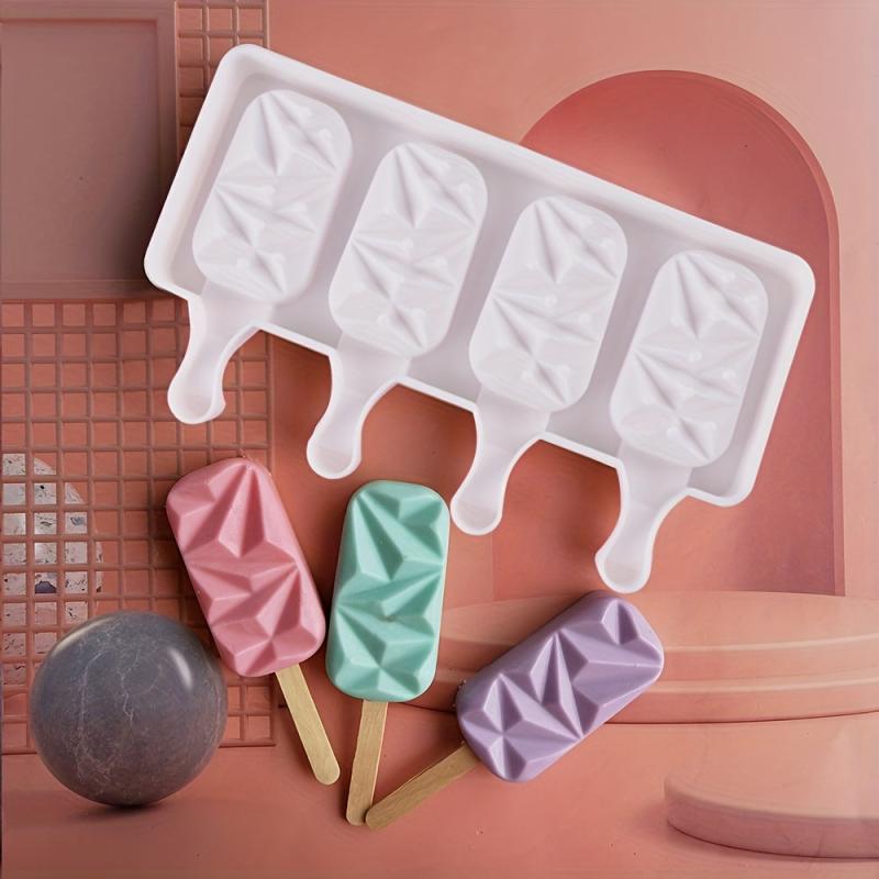 4 Grids Pastry Mold + Ice Cream Stick Bundle