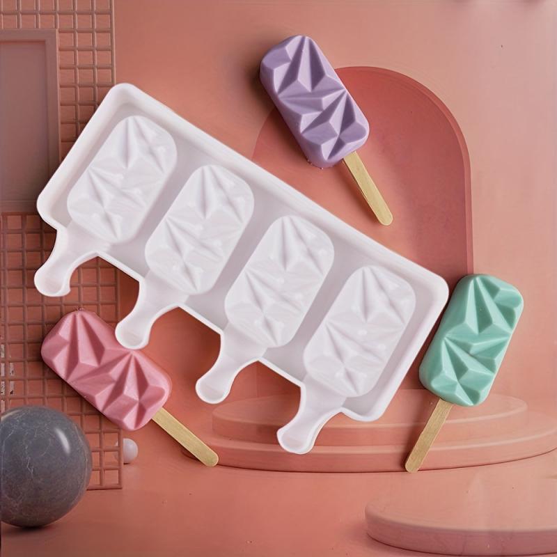 4 Grids Pastry Mold + Ice Cream Stick Bundle