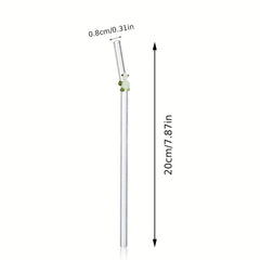 4pcs Cartoon Turtle Glass Straws Reusable Milk Drink Tube