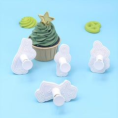 4pcs Cartoon Cookie Cutters Plastic Candy Mold Biscuit Chocolate Cake