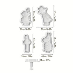 4pcs Cartoon Cookie Cutters Plastic Candy Mold Biscuit Chocolate Cake