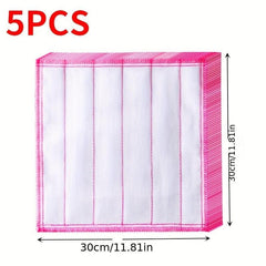5pcs Microfiber Dish Cloths Absorbent Towels Scouring Pads & Cleaning Rags