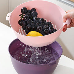 Double Layer Drain Basket Vegetable Washing Colander Strainer