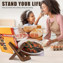Wooden Cookbook Stand Farmhouse Cook Book Holder