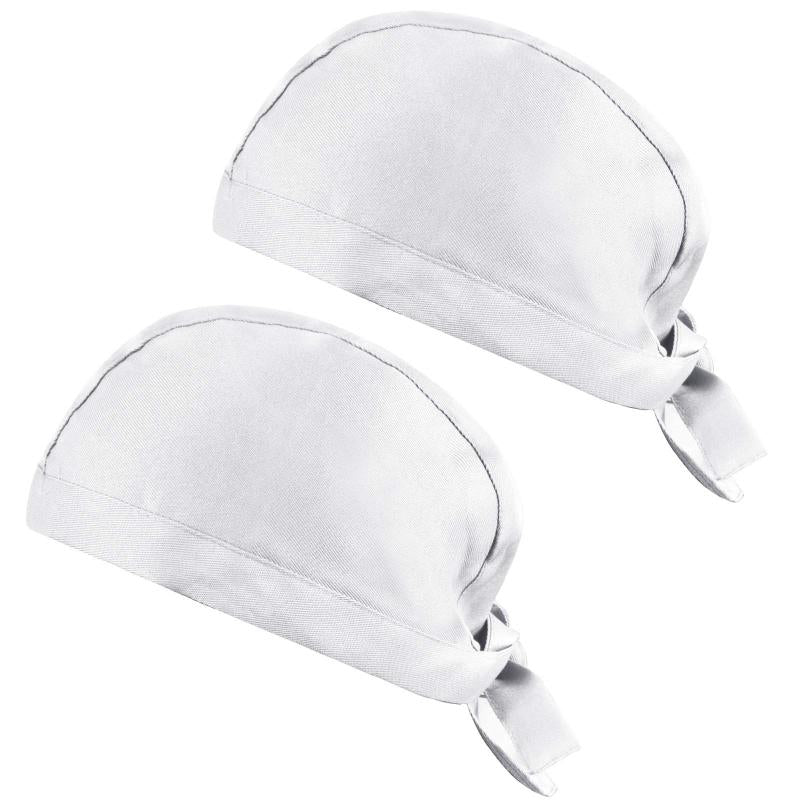 2 Pcs Unisex Chef's Hat Adjustable Breathable Bandana Cap for Kitchen