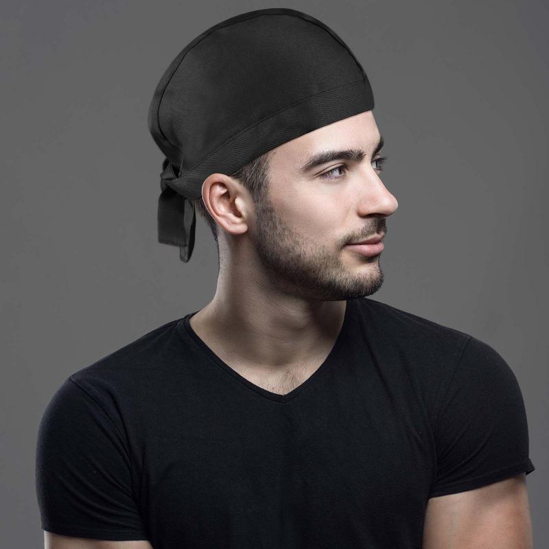 2 Pcs Unisex Chef's Hat Adjustable Breathable Bandana Cap for Kitchen