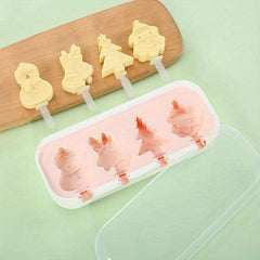 Cartoon Popsicle Mold Silicone Ice Pop Reusable Ice Cream Molds