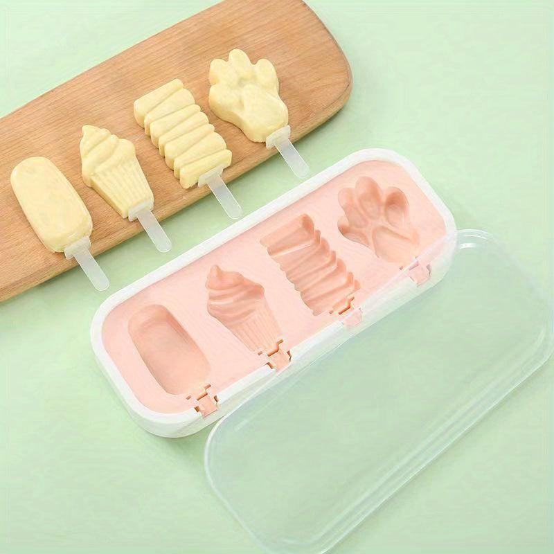 Cartoon Popsicle Mold Silicone Ice Pop Reusable Ice Cream Molds