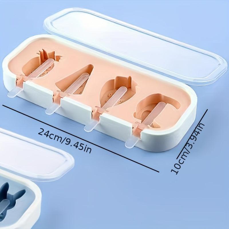 Cartoon Popsicle Mold Silicone Ice Pop Reusable Ice Cream Molds