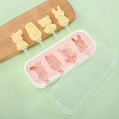 Cartoon Popsicle Mold Silicone Ice Pop Reusable Ice Cream Molds